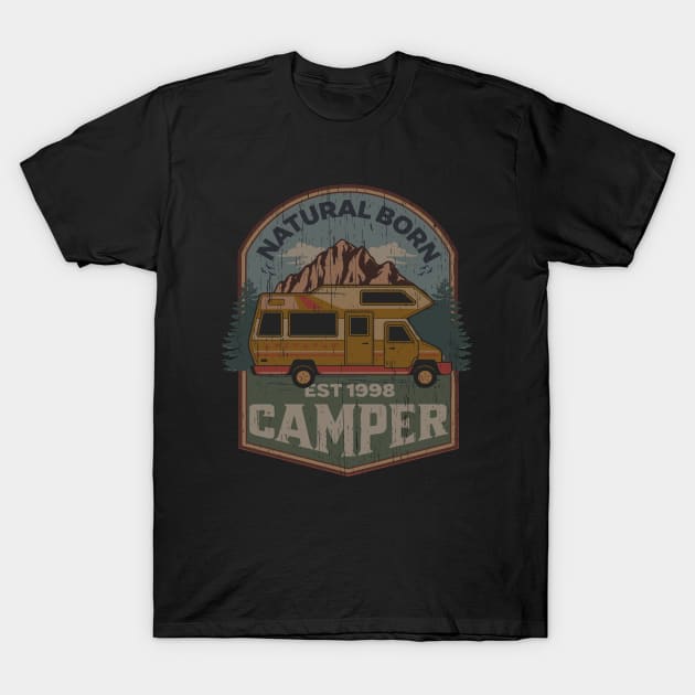 Natural Born Camper vintage retro distressed T-Shirt by SpaceWiz95